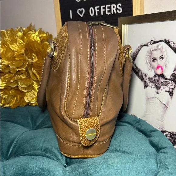 Borbonese Leather and suede Satchel - Picture 9 of 12